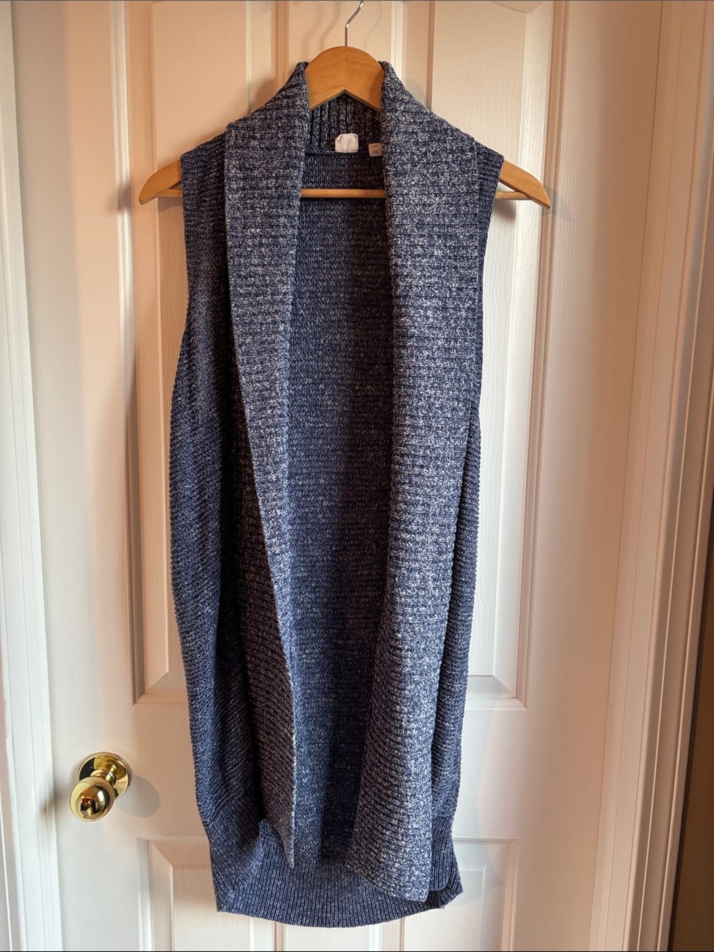 GAP Sleeveless Open-Front Knit Vest - Blue Gray
